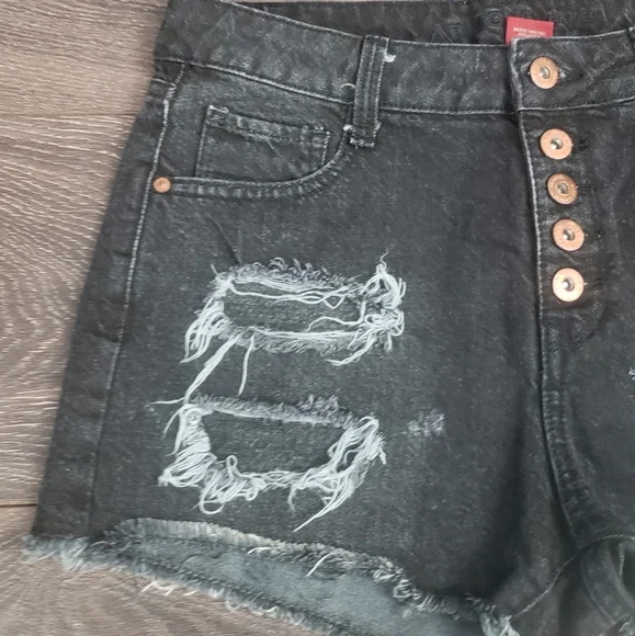 4/25$ Arizona Jean Co Distressed Denim High Rise Shorts - Picture 4 of 8